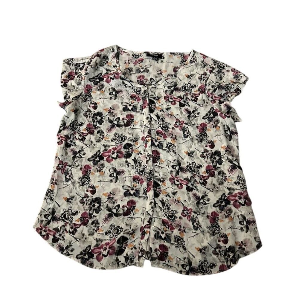 Premiere Studios Women's Floral Size L Multicolor Short Sleeve Casual Top
100 - Picture 2 of 6